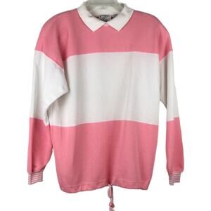 NOS Vintage Morgan Sport Collared Pullover Sweater Knit Color Block Size Medium